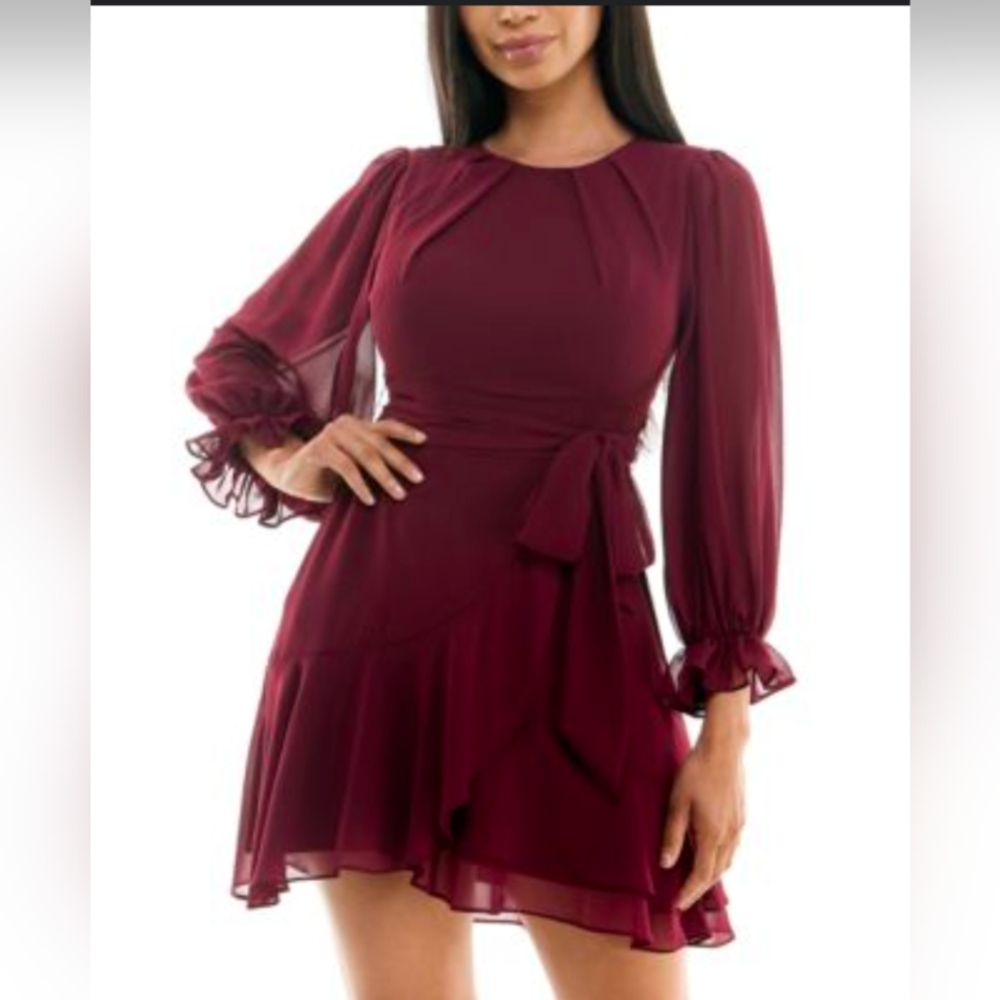 B Darlin asymmetrical ruffle dress for junior